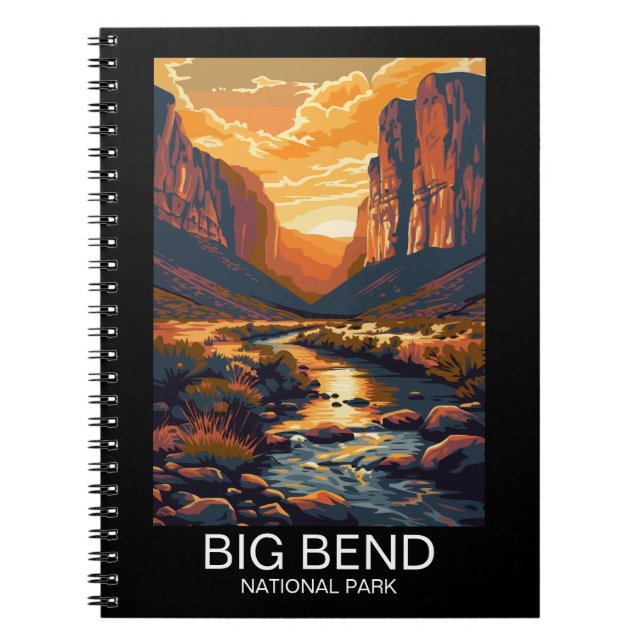 Big Bend National Park Texas Retro Travel Notebook (Front)
