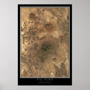Big Bend National Park Texas Satellite Poster Map
