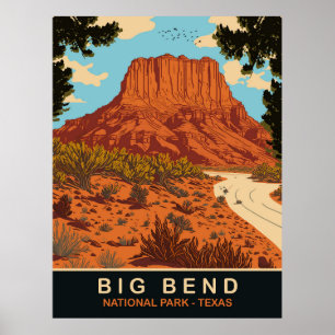 Big Bend, National Park, Texas, Travel Poster