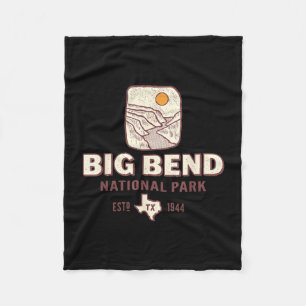 Big bend national park texas travel retro fleece blanket