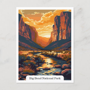 Big Bend National Park Texas Travel Vintage Postcard