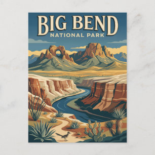 Big Bend National Park Texas Vintage Travel Poster Postcard