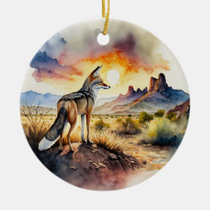 Big Bend National Park Texas Watercolor Ceramic Ornament