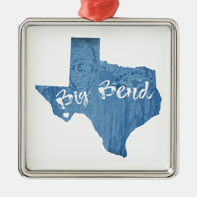 Big Bend National Park Wood Grain Metal Ornament (Front)