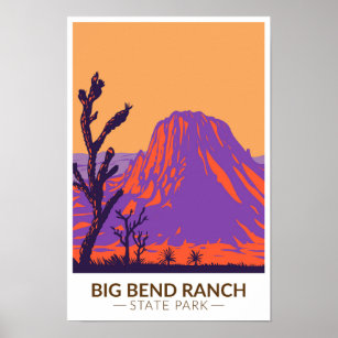 Big Bend Ranch State Park Texas Vintage Poster