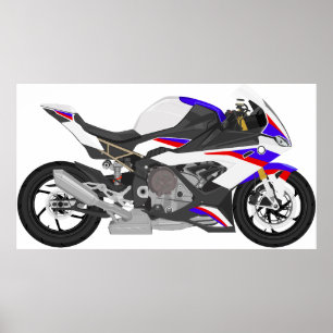 Big Bike Sport Motorcycle Fast Speed Modern Style Poster
