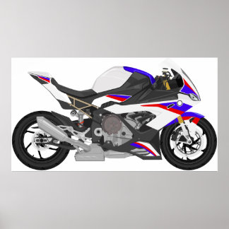 Big Bike Sport Motorcycle Fast Speed Modern Style Poster
