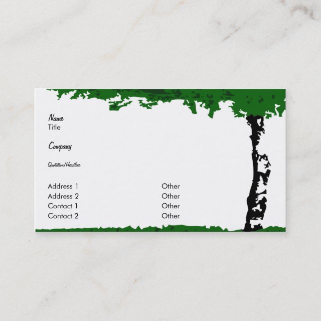 Big Birch Business Cards (Front)