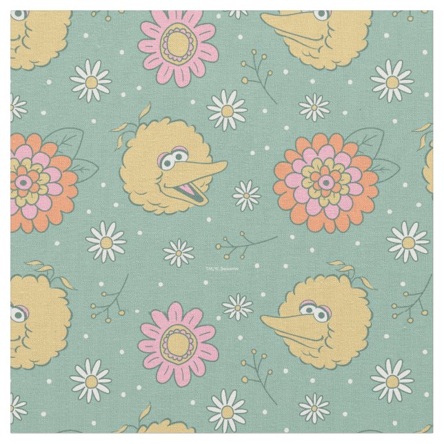 Big Bird | Good Vibes Floral Pattern Fabric (Close Up)