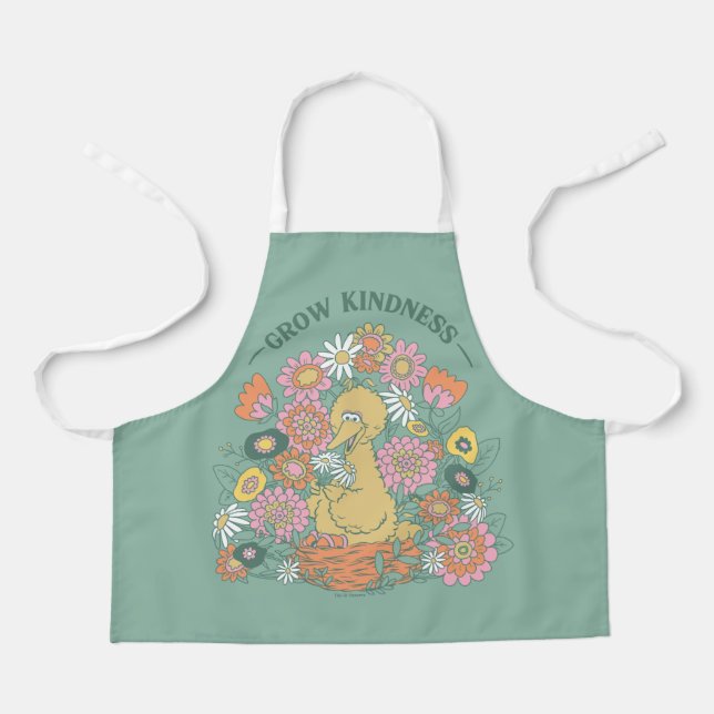 Big Bird | Grow Kindness Floral Graphic Apron (Front)