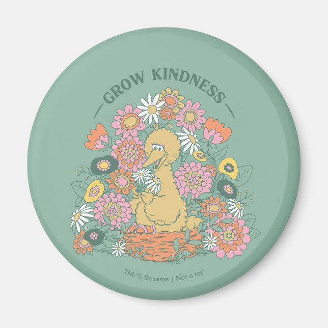 Big Bird | Grow Kindness Floral Graphic Magnet (Front)