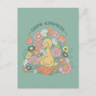Big Bird Grow Kindness Floral Graphic Postcard