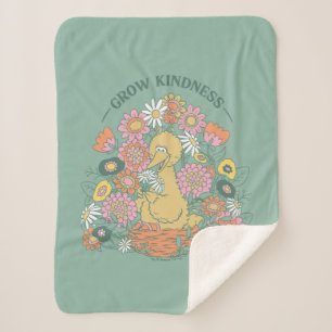 Big Bird   Grow Kindness Floral Graphic Sherpa Blanket
