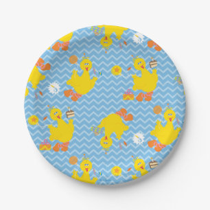 Big Bird Party Chevron Pattern Paper Plate