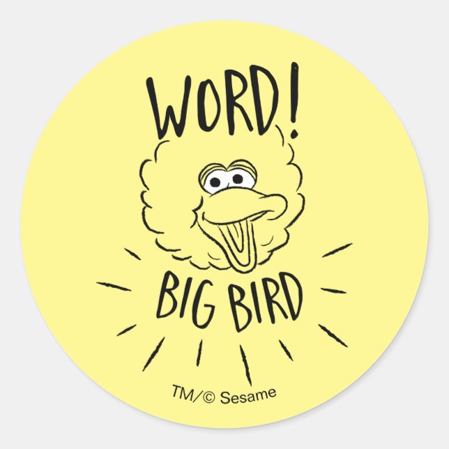Big Bird Skate Logo - Word! Big Bird Classic Round Sticker (Front)