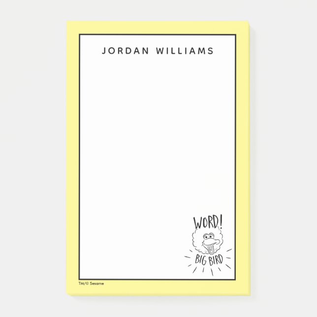 Big Bird Skate Logo - Word! Big Bird Post-it Notes (Front)