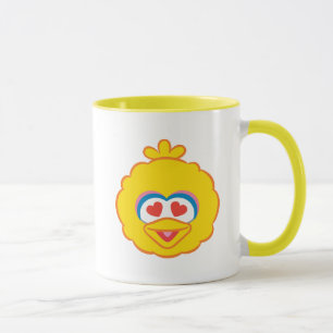 Big Bird Smiling Face with Heart-Shaped Eyes Mug