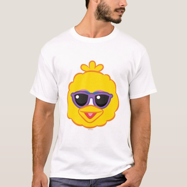 Big Bird Smiling Face with Sunglasses T-Shirt (Front)