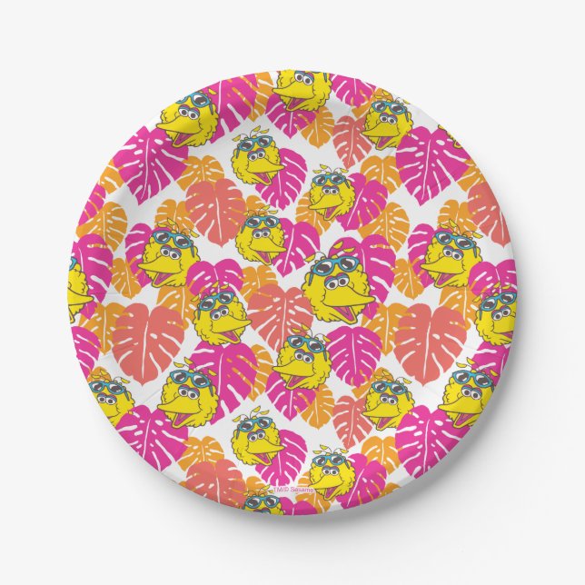 Big Bird | Tropical Pattern Paper Plate (Front)