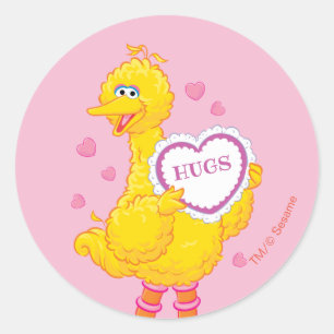 Big Bird Valentine Classic Round Sticker