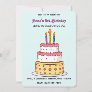 Big Birthday Cake with Candles Invitation