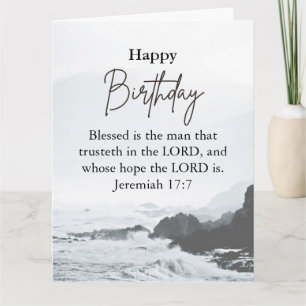 Big Birthday Dad Serene Ocean Scriptural Text Card