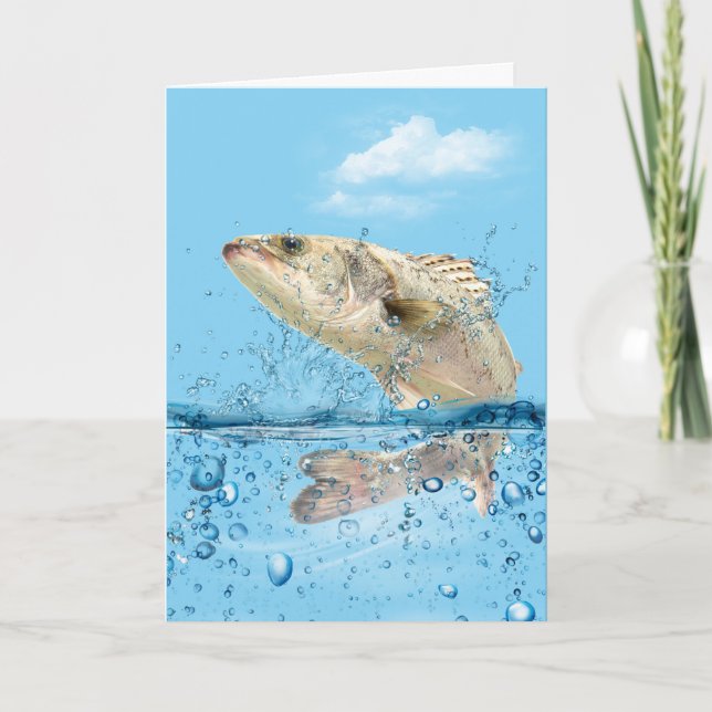 Big Birthday Fish in Water Card (Front)