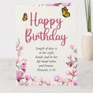 Big Birthday Mum Pink Floral Scriptural Text Card