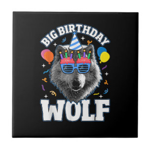 Big Birthday Wolf for Wolves Ceramic Tile