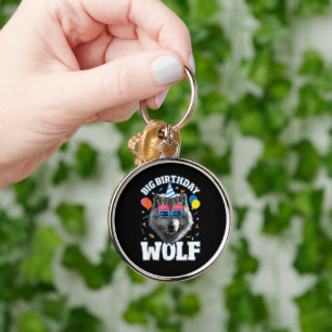 Big Birthday Wolf for Wolves Key Ring