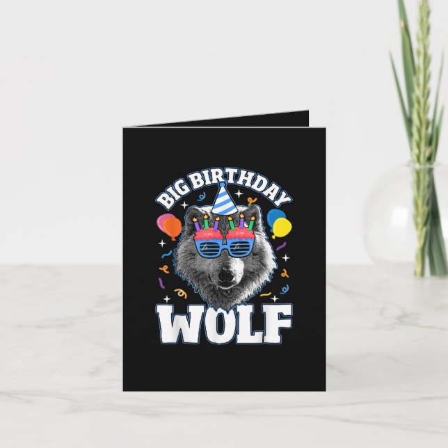 Big Birthday Wolf for Wolves Note Card (Front)