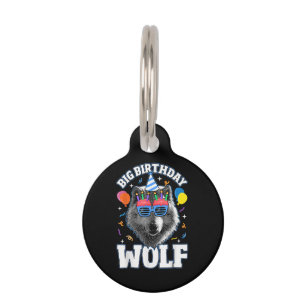 Big Birthday Wolf for Wolves Pet Tag