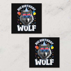 Big Birthday Wolf for Wolves Square Business Card