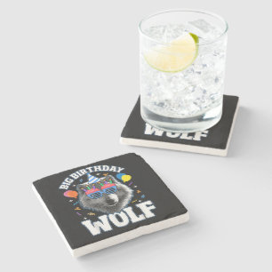 Big Birthday Wolf for Wolves Stone Coaster