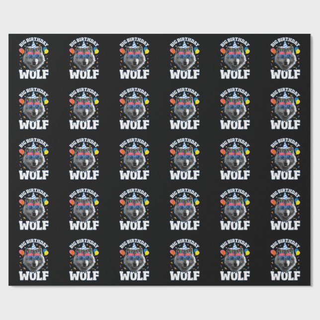 Big Birthday Wolf for Wolves Wrapping Paper (Flat)