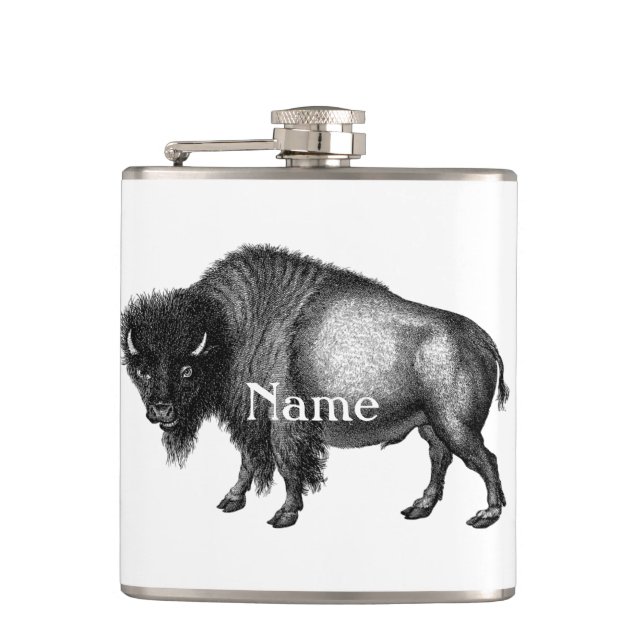Big Bison Buffalo Thunder_Cove  Hip Flask (Front)