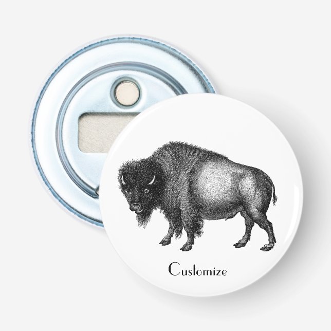 Big Bison Buffalo Thunder_Cove   Silver Plated Nec Bottle Opener (Front)