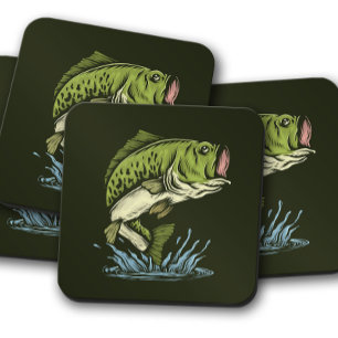 Big Bite Bass Coaster   Large Mouth Bass Coaster