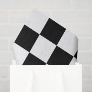 Big Black and White Checked Tissue Paper