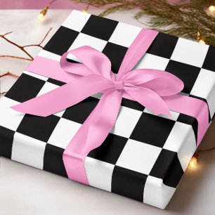 Big Black and White Chequered Wrapping Paper