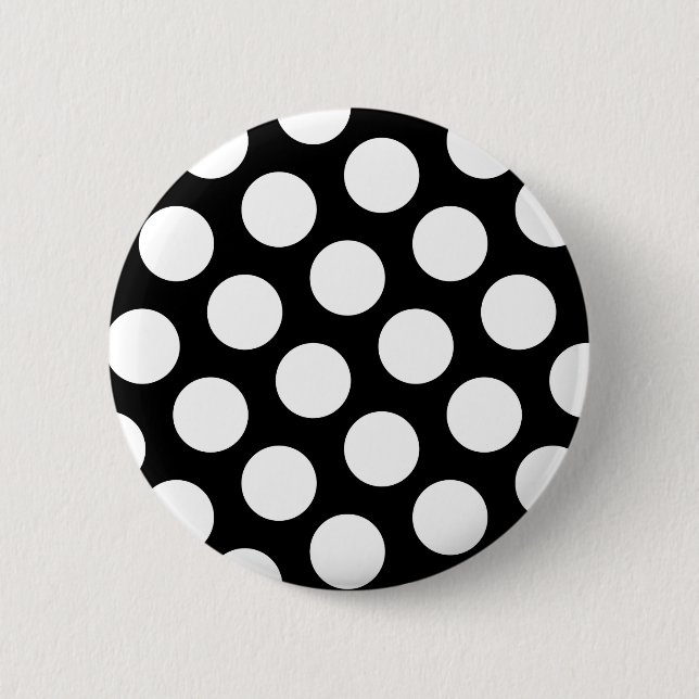 Big Black and White Polka Dots 6 Cm Round Badge (Front)
