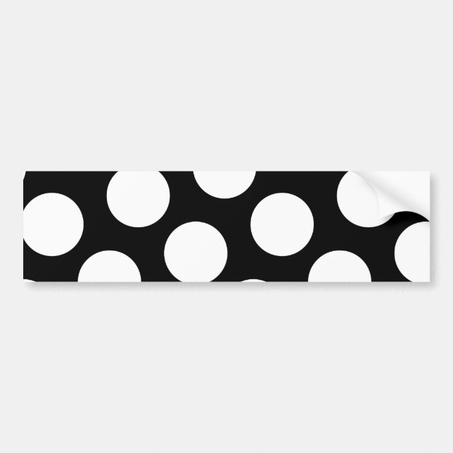 Big Black and White Polka Dots Bumper Sticker (Front)
