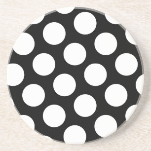 Big Black and White Polka Dots Coaster