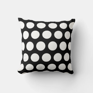 Big Black and White Polka Dots Cushion
