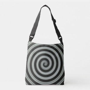 big black and white spiral crossbody bag