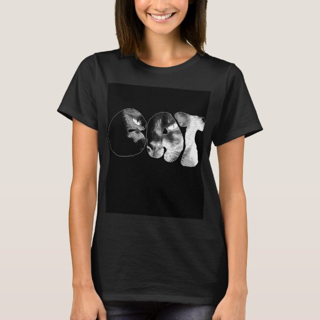 Big Black Cat is Watching You T-Shirt (Front)