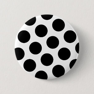 Big Black Diagonal Dots 6 Cm Round Badge