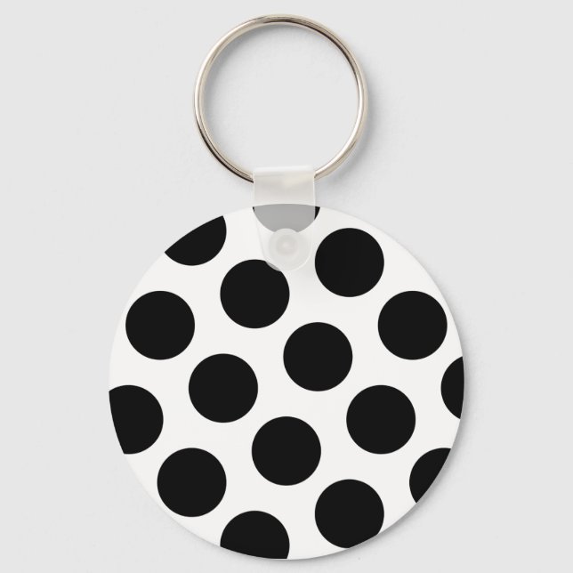 Big Black Diagonal Dots Key Ring (Front)