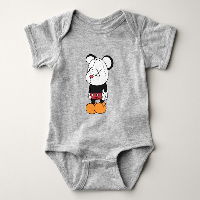 Big black-eared mouse baby bodysuit (Front)