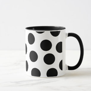 Big Black Polka Dots on Customisable Background Mug